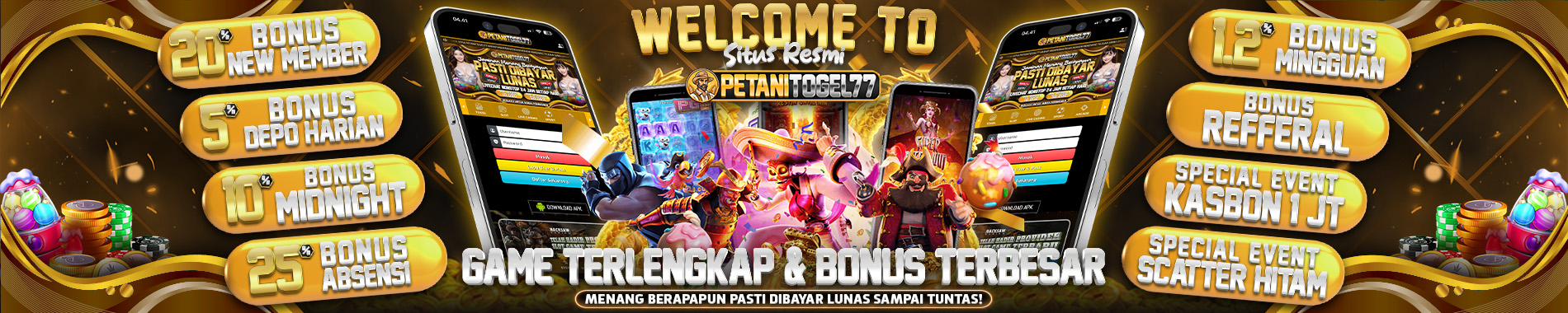 GAME TERLENGKAP DAB BONUS TERBESAR PETANITOGEL77